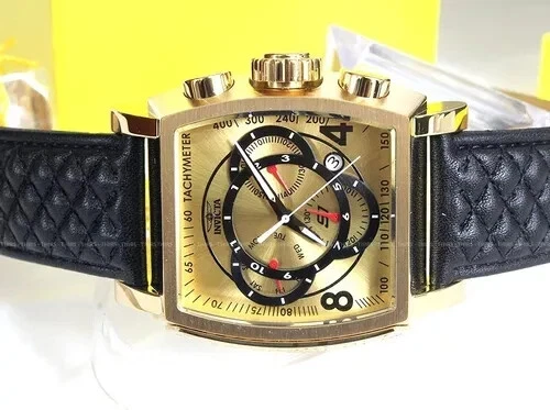 Orologio Invicta S1 Rally 48Mm Quarzo Cronografo Con Cinturino In Pelle NIB - Immagine 4 di 4