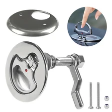 Boat Cam Latch, 316 Stainless Steel Marine Hatch Pull with Back Plate, Screws