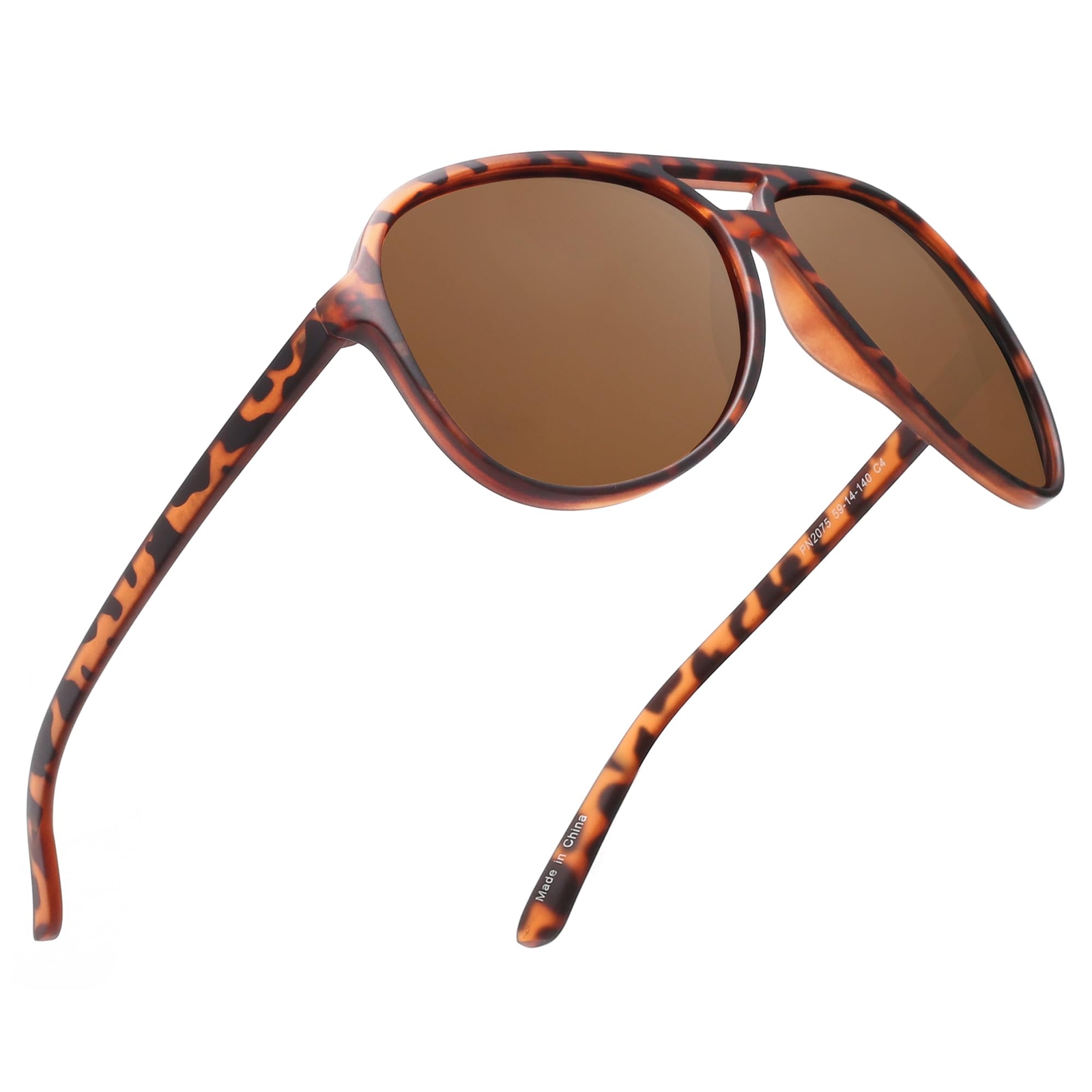 Polarized Aviator Sunglasses Men Women Oversize Plastic Driving Glasses (Tort...-image