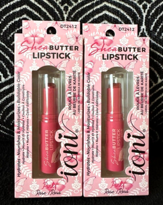 2pk IONI PINK ROSE SHEA BUTTER CREAMY SMOOTH HYDRATING LIP BALM LIPSTICK LOT