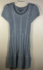 ALMOST FAMOUS GRAY Cable Knit Bodycon Sweater Dress Women's Size M 9-9
