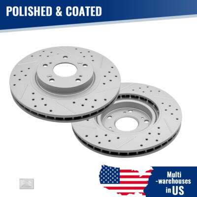 Front Drilled Disc Brake Rotors for Honda Civic 2006-2015 CR-V Acura CSX RSX ILX