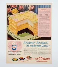 Crisco rainbow cake ad vintage 1950 original advertisement