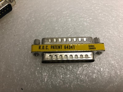 LOT OF 2 ROC RS232 GENDER CHANGER 25PIN MALE TO FEMALE