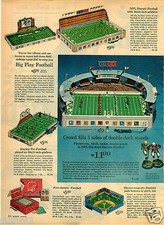 1965 PAPER AD Football Board Game Foto Electric Hall Of Fame NFL Big Bowl Pro