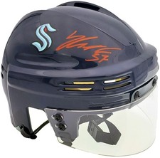 Yanni Gourde Autographed Signed Seattle Kraken Blue Mini Helmet Fanatics Holo