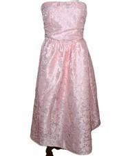 Fashion Nova Jacquard Strapless Special Occasion Midi Dress Pink Size L