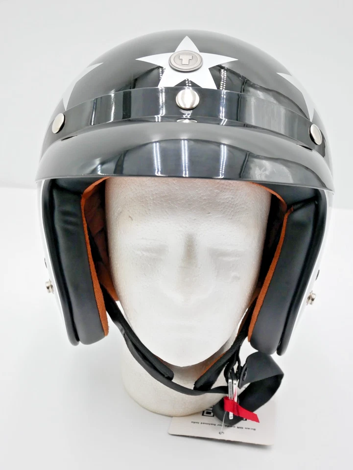 TORC T-50 3/4 Retro Motorcycle Helmet Gloss Black Captain Size XXL -T5005CAP26 - Image 3 of 4