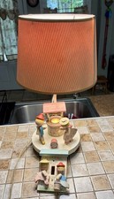 Vtg "Jack and Jill Went Up the Hill"Children's Table Lamp Nursery/ Wall Plate