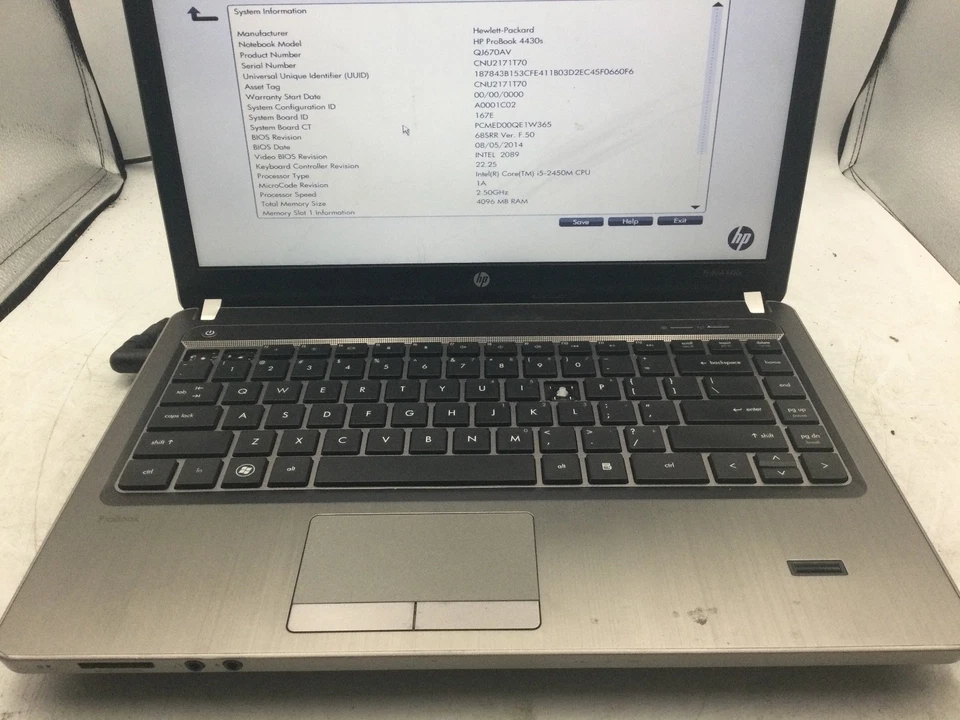 HP PROBOOK 4430s - BOOTS TO BIOS - INTEL I5 2450M - 4GB RAM -READ DESCRIPTION-BB - Image 3 of 4