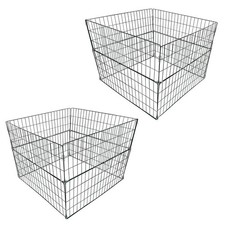 Komposter Metall Garten 90x90x70 cm Draht Gitter Beh&auml;lter Gr&uuml;n Welpenauslauf Set