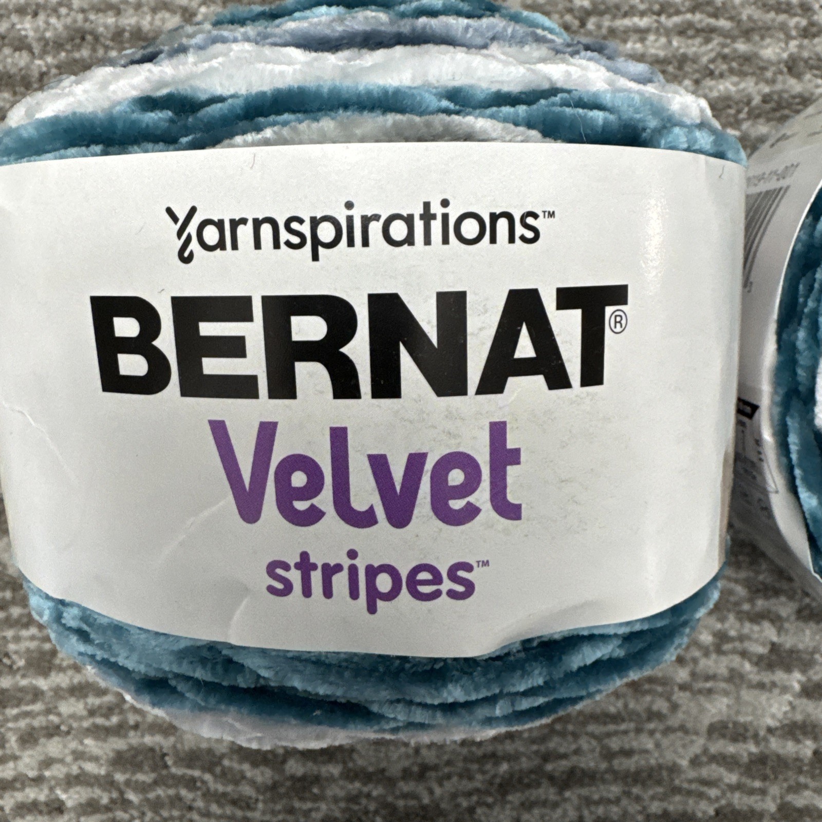 Bernat Yarnspirations Velvet Stripes Deep Lake 2 ct. Yarn Skeins