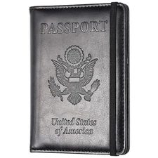 USA Travel Passport ID Card Wallet Holder Cover RFID Blocking Leather Purse Case