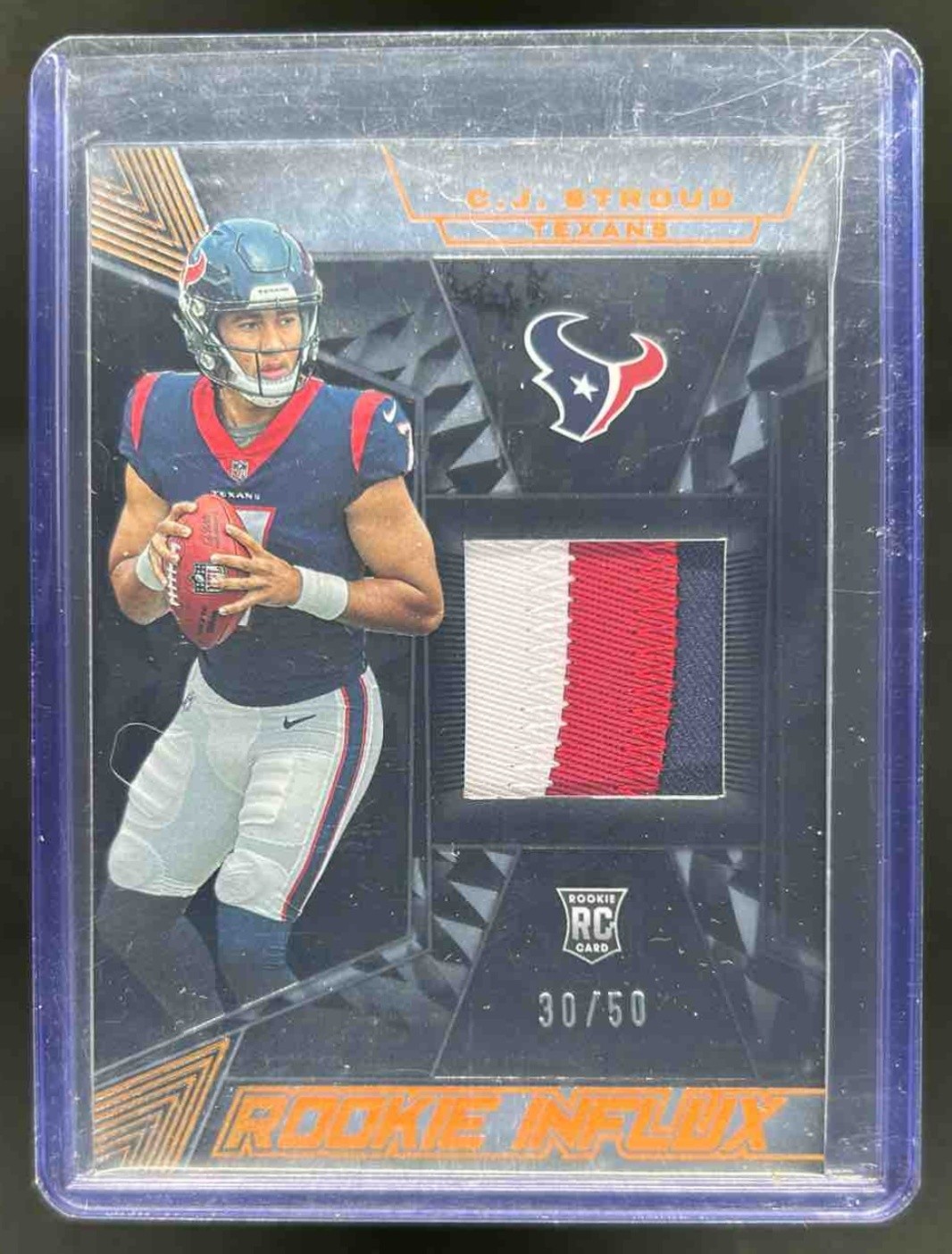 CJ Stroud Panini Black Rookie Influx Memorabilia #RI7 Citrine
