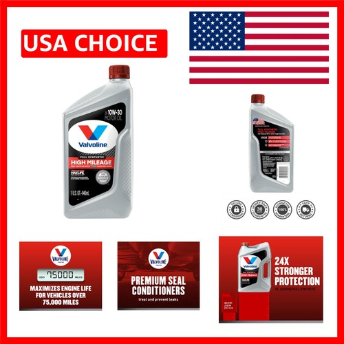 Full Synthetic High Mileage with MaxLife Technology 10W-30 Motor Oil 1 QT - Picture 1 of 9