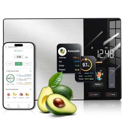 Digitale Küchenwaage mit Bluetooth & TFT Display   Fitdays+ App   Fitness Waage