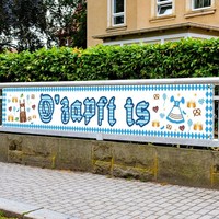 Oktoberfest Banner 300X50 Cm Gestreift Ozapft Is Brezeln Bier Dekoration Bayern