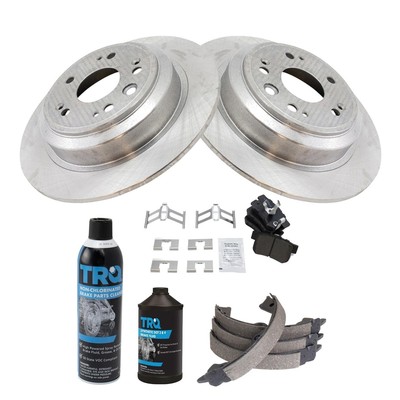 For Honda Accord Crosstour 10-11 TRQ Rear Disc Brake Kit w Semi-Metallic Pads