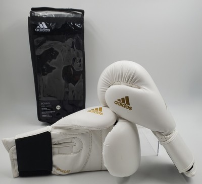 Adidas Boxing Gloves White with Black Strap