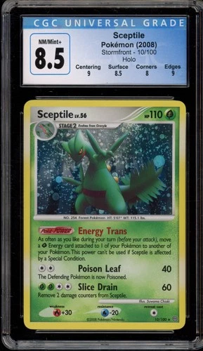 Pokemon Sceptile Stormfront Holo Rare #10 CGC 8.5