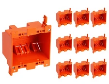 [10 Pack] CLOUDY BAY Two Gang Electrical Outlet Box,25 Cubic Inch Junction Bo...