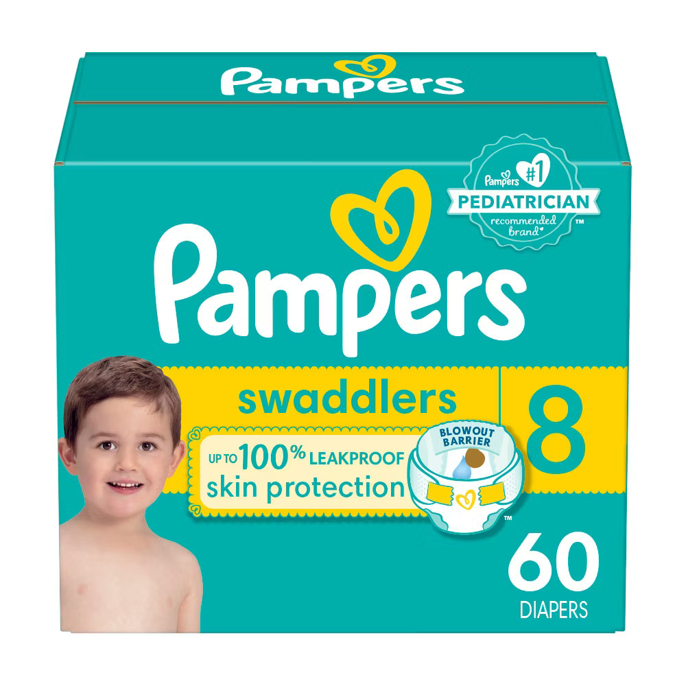 Pampers Swaddlers Overnights Diapers Size 8