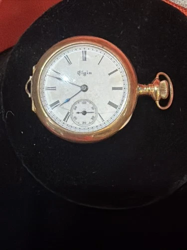 Vintage Antique ELGIN Side Winder Hunter Pocket Watch 11j GRADE 110