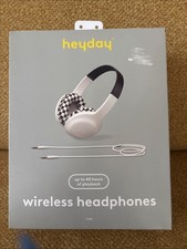 WIRELESS BUILT IN MICROPHONE HEADPHONES CHECKERED HEYDAY NEW