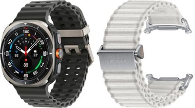 Samsung Galaxy Watch Ultra 2025 Titanium Silver mit Samsung Trail Band *Wie Neu*