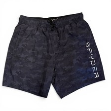 Spyder Swim Black Gray UV Protection Swim Shorts Size XL NWOT