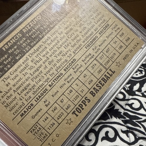 1952 Topps Phil Rizzuto #11 Black Back PSA 4 New York Yankees MVP HOF Scooter - Bild 20 von 24