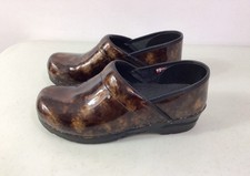 Sanita Patent Leather Clogs Glossy Brown Womens 38