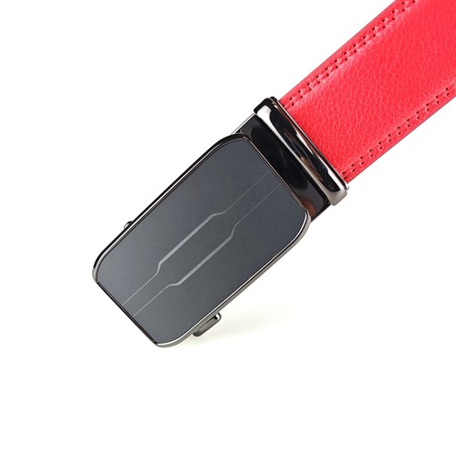 New Genuine Leather Mens Ratchet Belt Belts For Men Adjustable Automatic Buckle - Picture 44 of 47