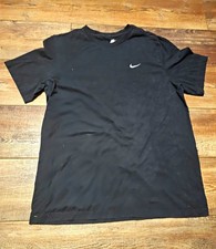 Nike The Nike Tee Men's L Black Cotton Knit Crew Neck Short Sleeve Logo Tee