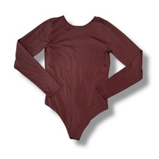 Abercrombie Fitch Soft A F Collection Long Sleeve V Neck Brown Bodysuit M