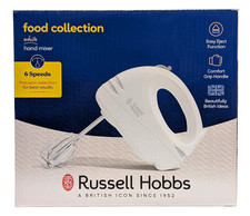 Image of Russell Hobbs 125W Hand Mixer 6 Speed Electric Hand Held Whisk - White 14451
