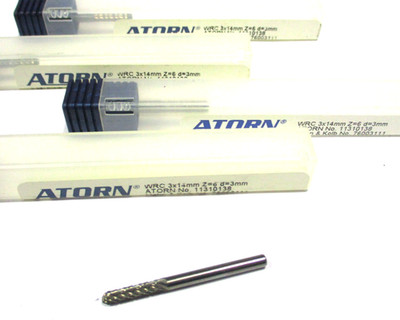 4x ATORN VHM Frässtift WRC Ø3 x14 Z=6 d=3 No 11310138  Neu D7240