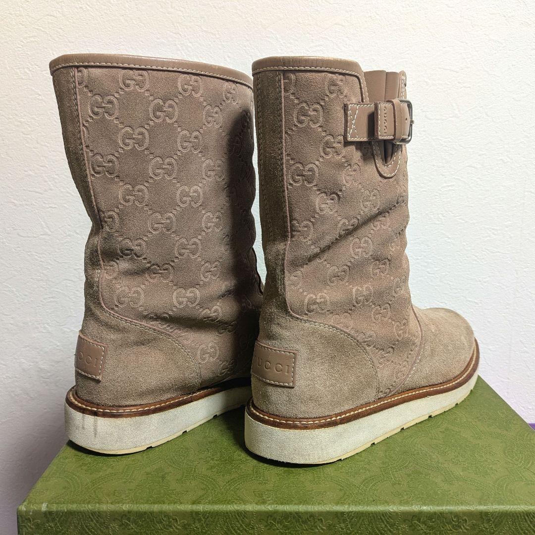 GUCCI Boots Heel GG Suede Beige EU39.5/US9.5 116485c thumbnail 5