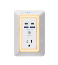 Multi Plug Outlet Surge Protector - 5 Outlet Extender with 4 USB Ports 2 USB-C