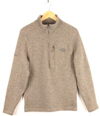 The North Face Gordon Lyons Mens Large 1/2 Zip Fleece Pullover Jacket Beige Gray