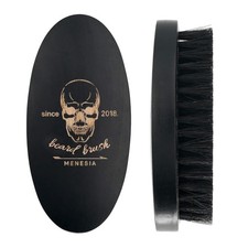 Black Boar Bristle Hair Beard Brush for Men, Pocket Travel Men's black skull
