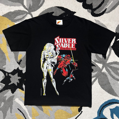 Silver Sable & The Wild Pack Deadpool Marvel Black Cotton Crew Neck T-Shirt M