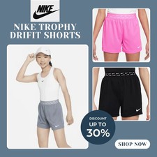 Nike Trophy Kids' Girls' Dri-FIT Training Shorts Black/Pink/Gray Size S,M,L,XL