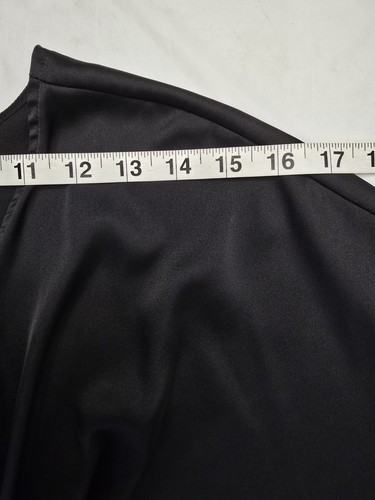 Express Blouse Black Lightweight Satiny Faux Wrap Long Sleeve Sexy Date Night L - Picture 11 of 18