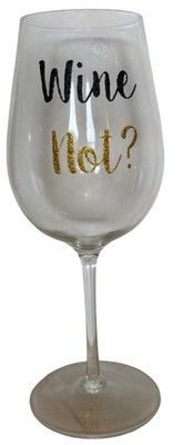 Mixit by JCPenney ''Wine Not?'' Oversized 25 oz. Wine Glass w/Gold Glitter