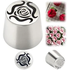 Extra Large Russian Piping Tips - Stainless Steel Flower Nozzles Set f
