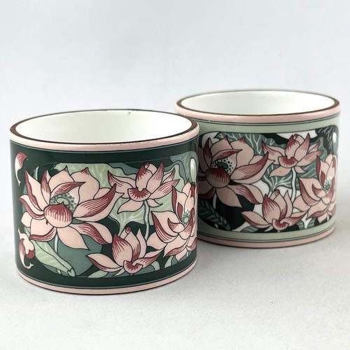 2 RONDS DE SERVIETTE Métal Émaillé HERMÈS PARIS "Fleurs de Lotus" austria/enamel - Picture 3 of 13