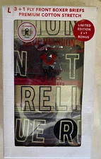 True Religion Mens Underwear Boxer Briefs Size L 36-38 Red Black 4 Pairs NEW Box