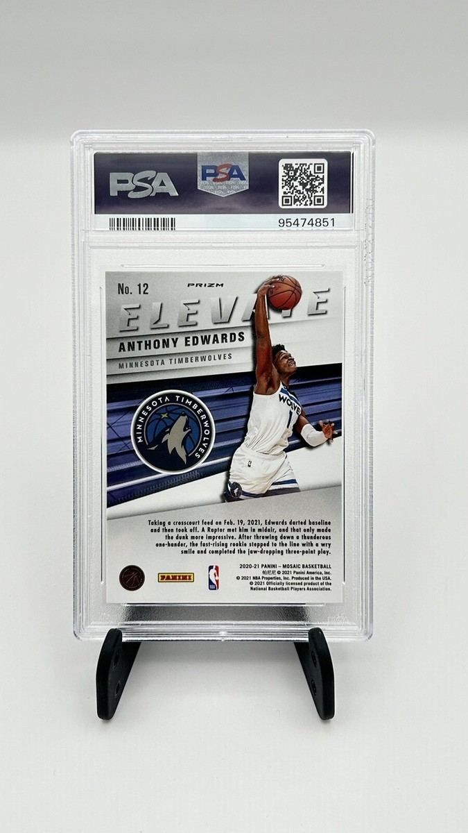 2020-21 Panini Mosaic Anthony Edwards #258 Elevate Green RC Rookie