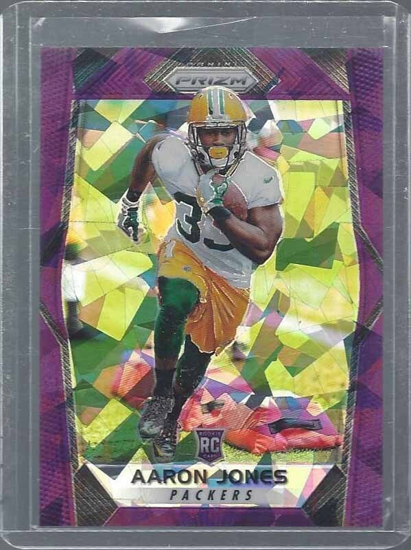 AARON JONES 2017 PANINI PRIZM PACKERS ROOKIE PURPLE CRYSTALS ICE PRIZMS RC /75